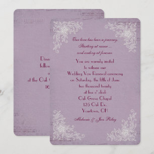 Vow Renewal-snöre hörn och musikbakgrund Inbjudningar
