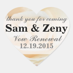 Vow Renewal Sticker - Peach Ro Hjärtformat Klistermärke