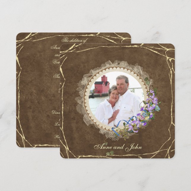 Vow Renewal Vintage Ram Inbjudningar (Fram/baksida)