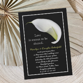 Vow Renewal White Lily on Black Inbjudningar