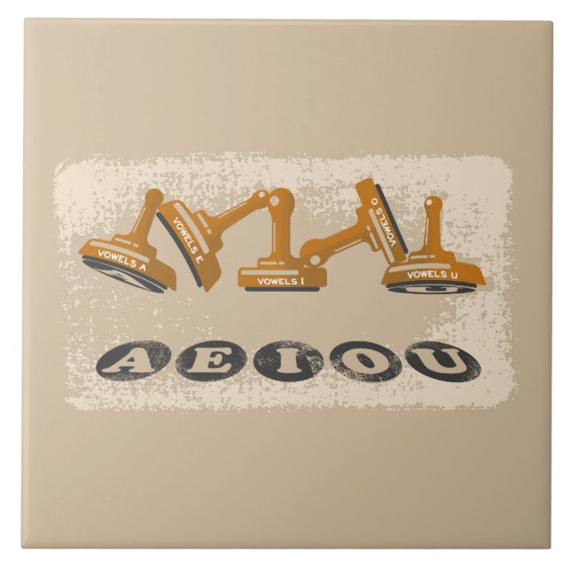 Vowels AEIOU Engelska språket Kakelplatta (Framsidan)