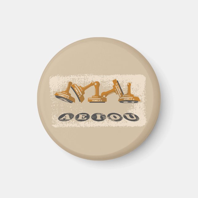 Vowels AEIOU Engelska språket Magnet (Framsidan)