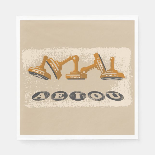 Vowels AEIOU Engelska språket Pappersservett (Framsidan)