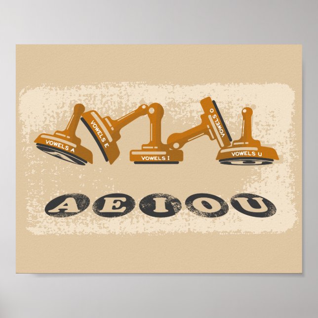 Vowels AEIOU Engelska språket Poster (Framsidan)