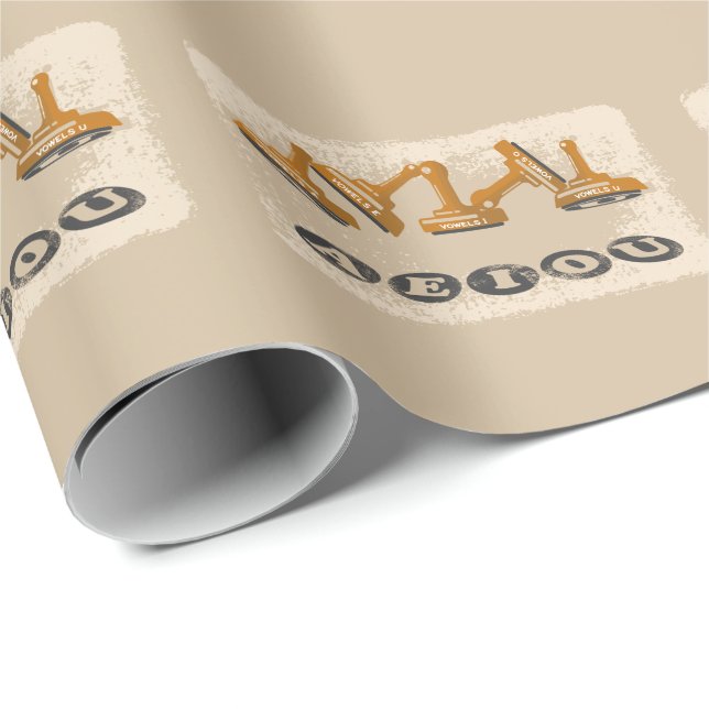 Vowels AEIOU Engelska språket Presentpapper (Rullad Hörn)