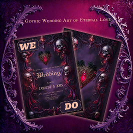 Vows Beyond the Veil – Gothic Wedding Art  Inbjudningar