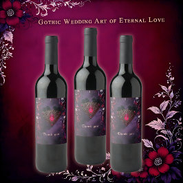 Vows Beyond the Veil – Gothic Wedding Art  Vinflaska Etikett