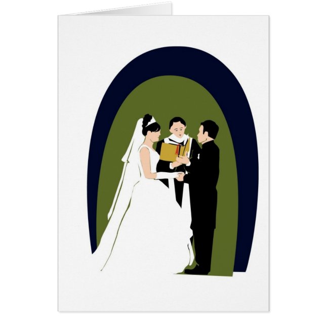 Vows, Bride, Groom och Tjänstemän Hälsningskort (Framsidan)