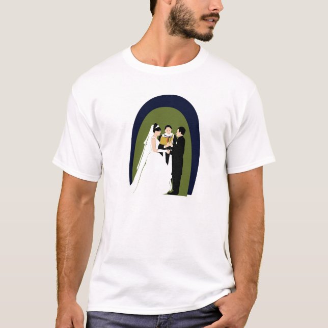 Vows, Bride, Groom och Tjänstemän Tee Shirt (Framsida)