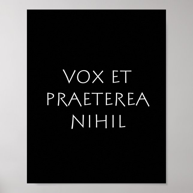 Vox et praeterea nihil poster (Framsidan)