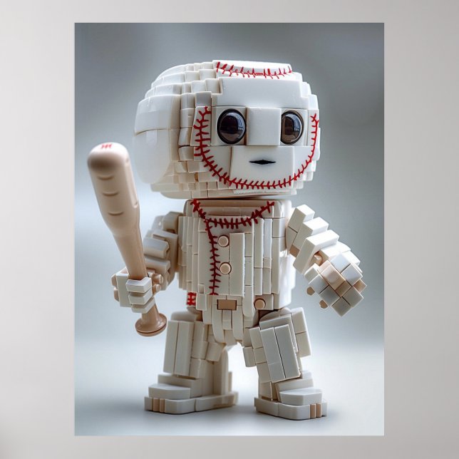 Voxel baseball mascot character poster (Framsidan)