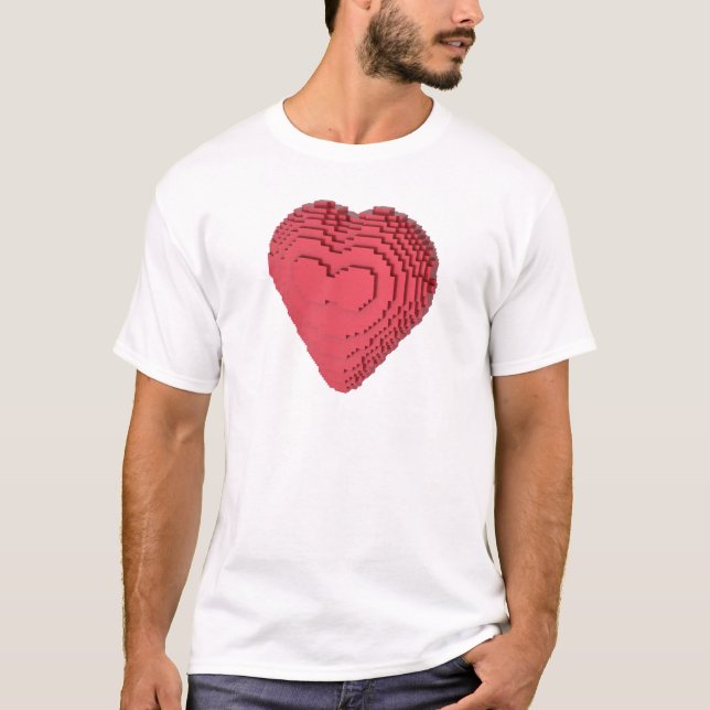 Voxel hjärta tee shirt (Framsida)
