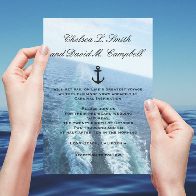 ©Voyage of Kärlek|Cruise Frakt/Destination Wedding Inbjudningar (Skapare uppladdad)