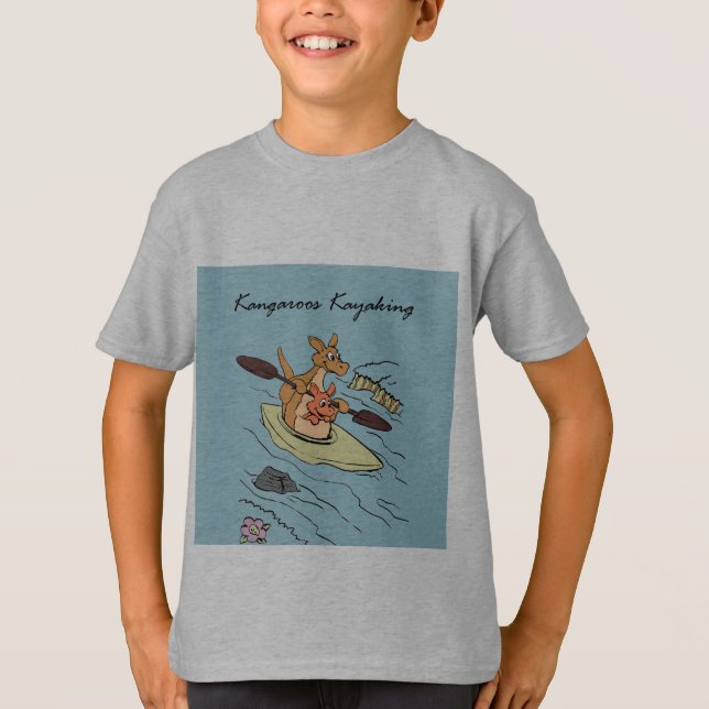 Voyage Travel Kangaroo Blue Cartoonish T Shirt (Framsida)