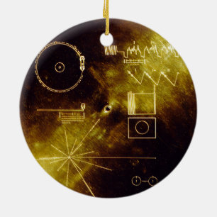 Voyager 1 + 2 Ljud Guld-täcket för jordpost Julgransprydnad Keramik