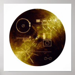 Voyager 1 + 2 Ljud Guld-täcket för jordpost Poster