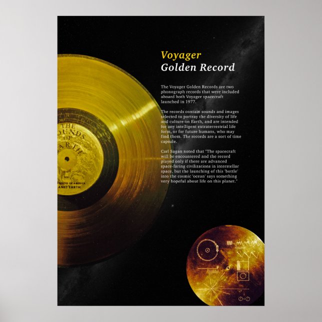 Voyager 1 Golden Record - Poster (Framsidan)