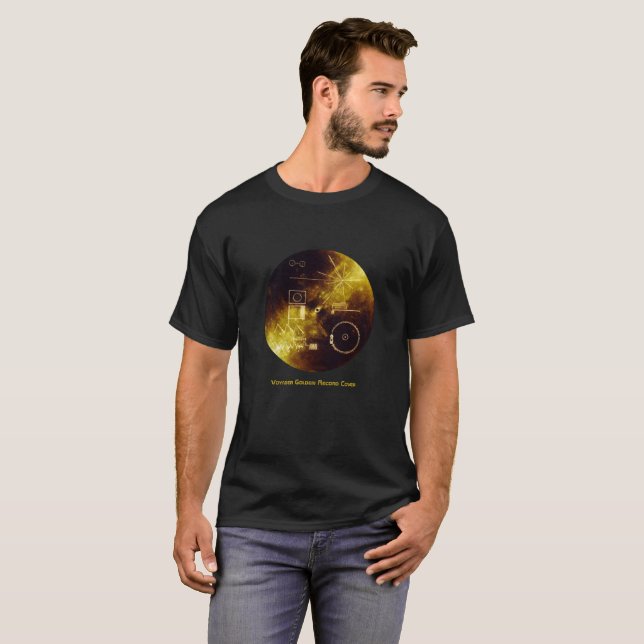 Voyager Spacecraft Golden Record Cover T Shirt (Hel framsida)