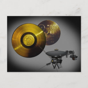Voyager Spacecraft Golden Record och Cover Vykort