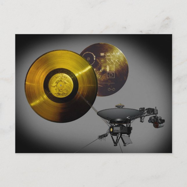 Voyager Spacecraft Golden Record och Cover Vykort (Framsida)