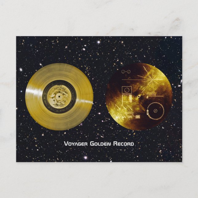 Voyager Spacecraft Golden Record och Cover Vykort (Framsida)