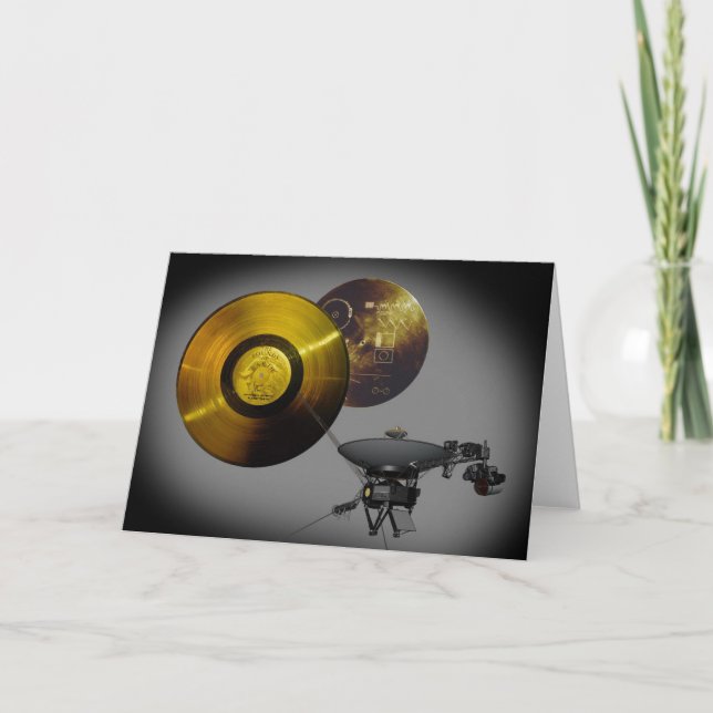 Voyager Spacecraft och Golden Record Kort (Framsida)