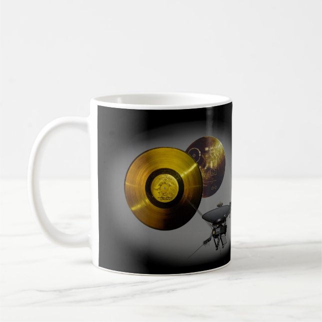 Voyager Spacecraft och Golden Record vid 40 Kaffemugg (Vänster)