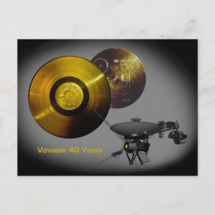 Voyager Spacecraft och Golden Record vid 40 Vykort