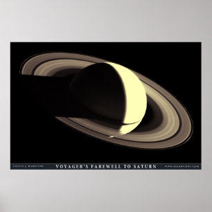 Voyagers avsked till Saturn Poster