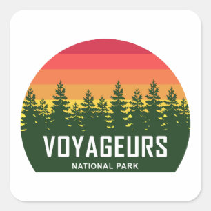 Voyageurs nationalpark fyrkantigt klistermärke