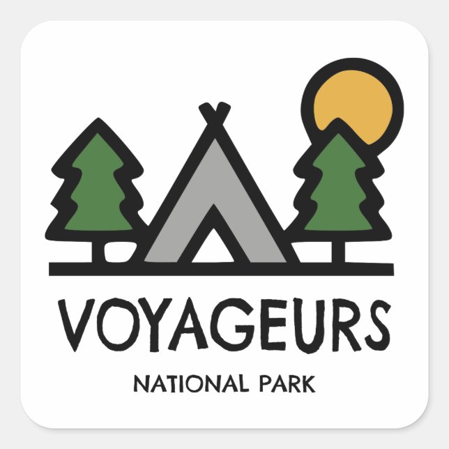 Voyageurs nationalpark fyrkantigt klistermärke (Framsida)