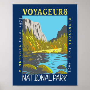 Voyageurs nationalpark Minnesota Retro Distress Poster