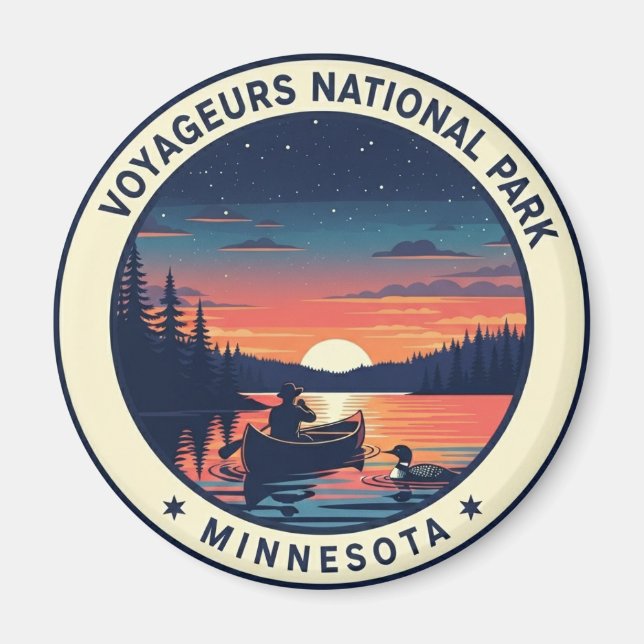Voyageurs nationalpark Minnesota Sunset Magnet (Framsidan)