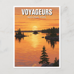 Voyageurs nationalpark Minnesota Travel Sunset Vykort