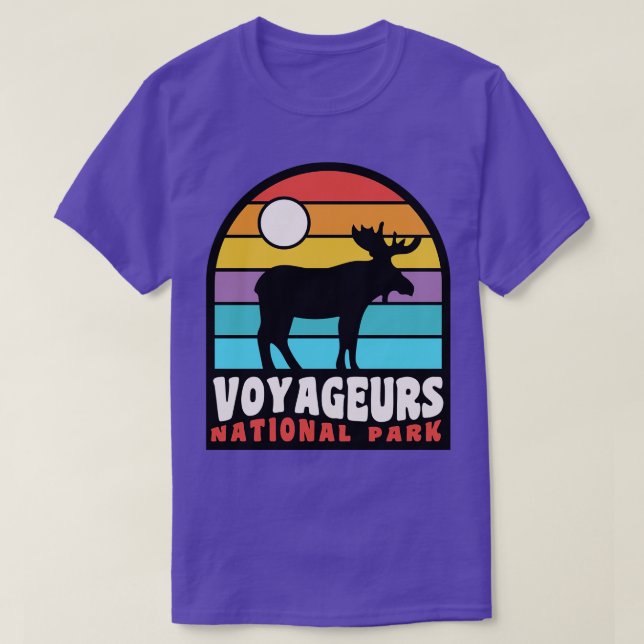 Voyageurs nationalpark Moose Minnesota Badge T Shirt (Design framsida)