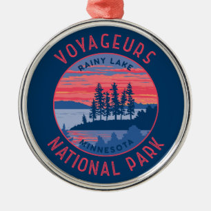 Voyageurs nationalpark Rainy Sjö Art Distress Julgransprydnad Metall