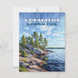 Voyageurs nationalpark Rainy Sjö Minnesota Card