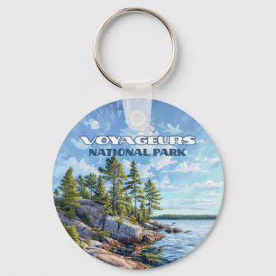 Voyageurs nationalpark Rainy Sjö Minnesota Nyckelring