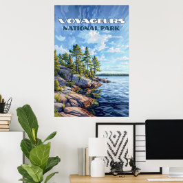 Voyageurs nationalpark Rainy Sjö Minnesota Poster