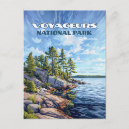 Voyageurs nationalpark Rainy Sjö Minnesota Vykort