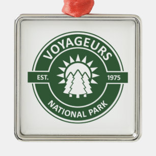 Voyageurs nationalpark Sol Träd Julgransprydnad Metall