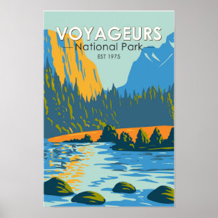 Voyageurs Nationalpark Vintage Poster