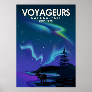 Voyageurs nationalparks Vintage Minimal resning Poster