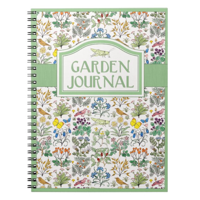 Voysey apothecarys trädgårds- anteckningsbok för med spiral (Framsidan)