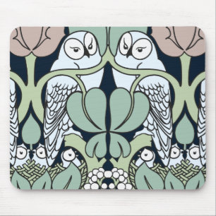 Voysey Art nouveau Uggla Nest Mönster Mouse Pad Musmatta