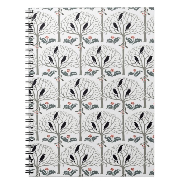 Voysey råka och journal för järnekmönsterjul anteckningsbok (Framsidan)