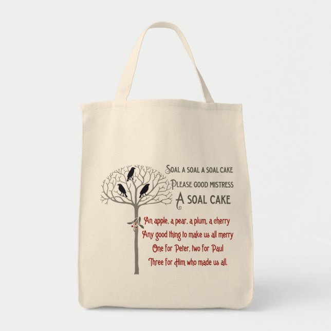 Voysey Rook och Holly Mönster jul Tote Bag Tygkasse (Framsidan)
