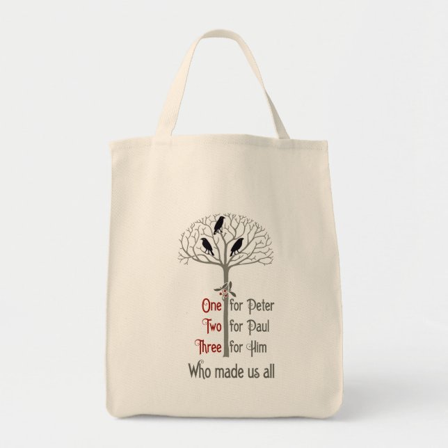 Voysey Rook och Holly Mönster jul Tote Bag Tygkasse (Framsidan)