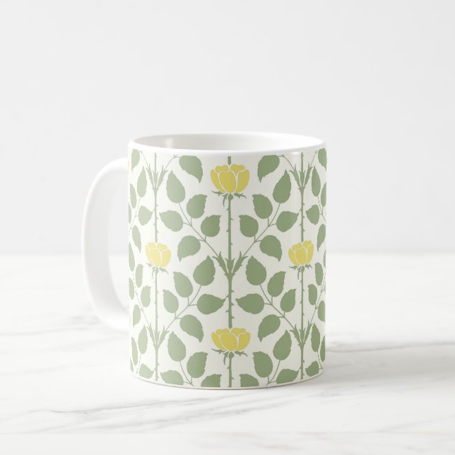 Voyseys Briar Ro, Gult Coffee Mugg (Framsida vänster)