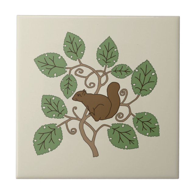 Voyseys ekorre Ceramic Tile Kakelplatta (Framsidan)